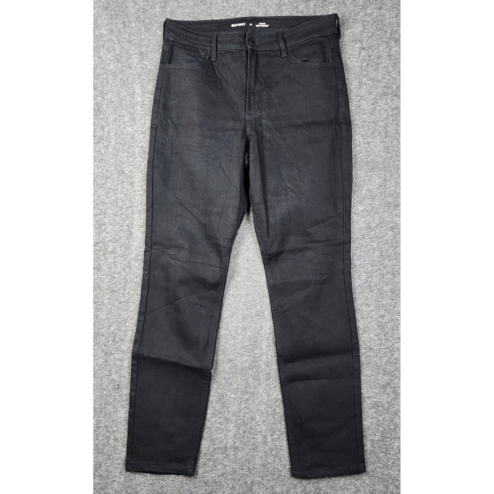 Old Navy Wow Straight Jeans Womens‎ 10 Black High-Rise Stretch Denim Pants